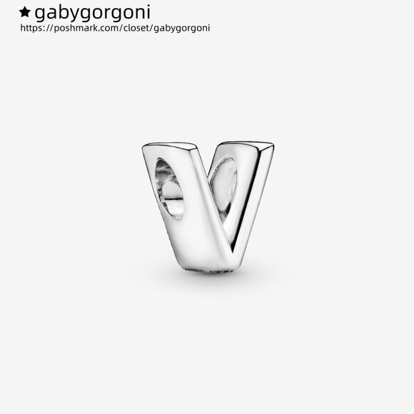 Pandora Letter V Alphabet Charm - Picture 1 of 6